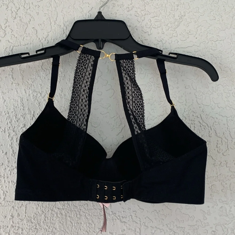 Victoria’s Secret incredible black padded bra worn 2 ways size 32DD - Picture 2 of 7